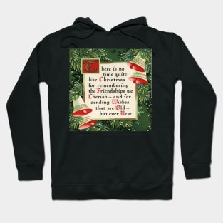 1980s Nostalgic Christmas pine wreath friendship Hoodie